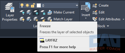 AutoCAD Layer Freeze AutoCAD Layer Freeze