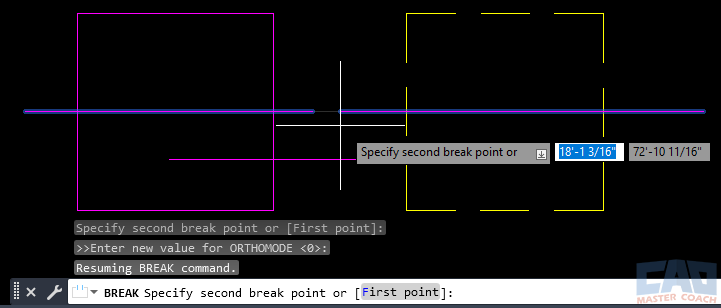 AutoCAD BREAK Command