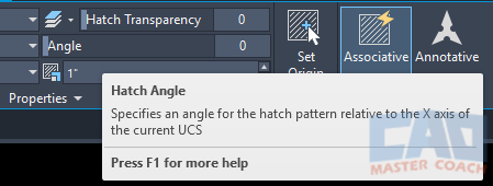 Hatch Creation Tab - Hatch Angle