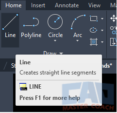 AutoCAD Line Command - Ribbon