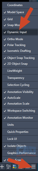 Enable Dynamic Input Button on Status Bar