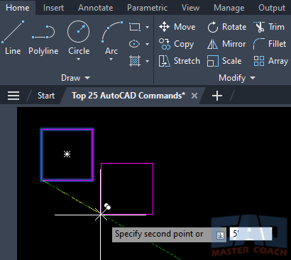 COPY - Second Point - Mouse Angle
