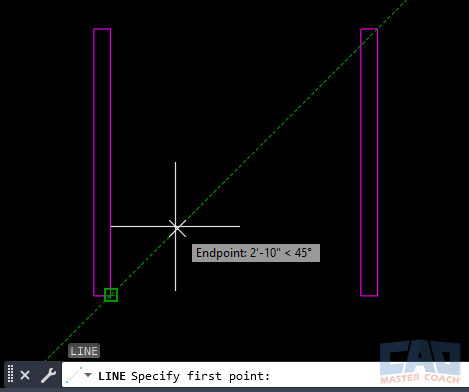 AutoCAD OSNAP tracking combined with Polar Tracking at a custom angle
