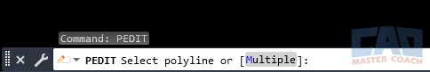 Starting the PEDIT command in AutoCAD