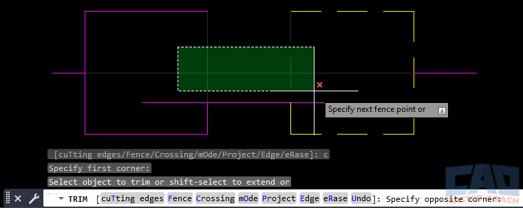 AutoCAD TRIM - Crossing