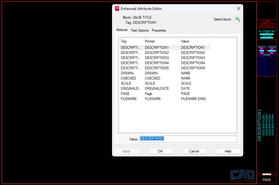 Enhanced Attribute Editor in AutoCAD