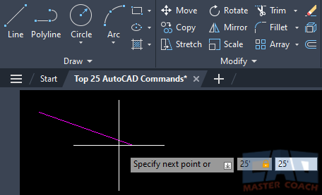Line - Second Point - Absolute Coordinates