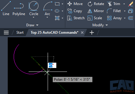 Arc - Center Start End