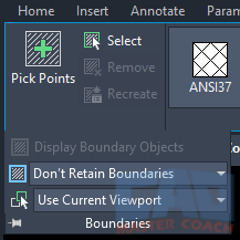 Hatch Creation Tab - Boundaries