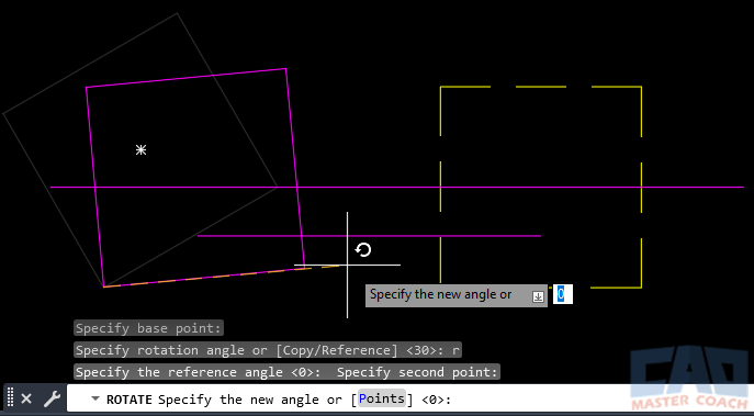 AutoCAD ROTATE - Reference