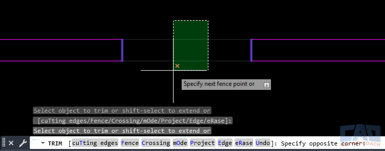 AutoCAD TRIM with manually selected boundaries Selecting boundaries for the TRIM command in AutoCAD