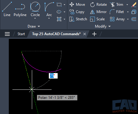 Arc - Start End Direction