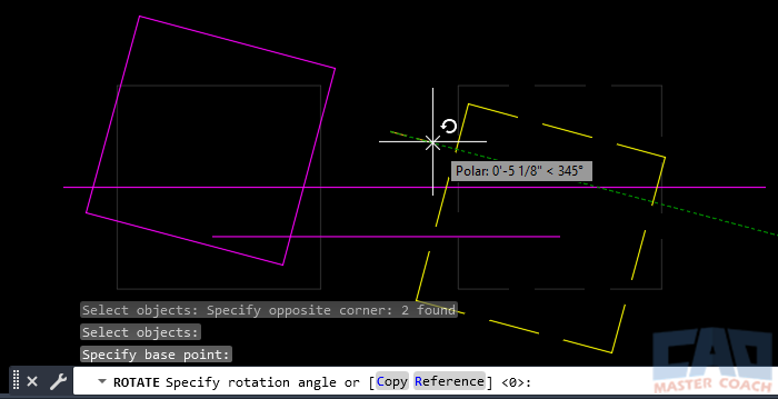 AutoCAD ROTATE