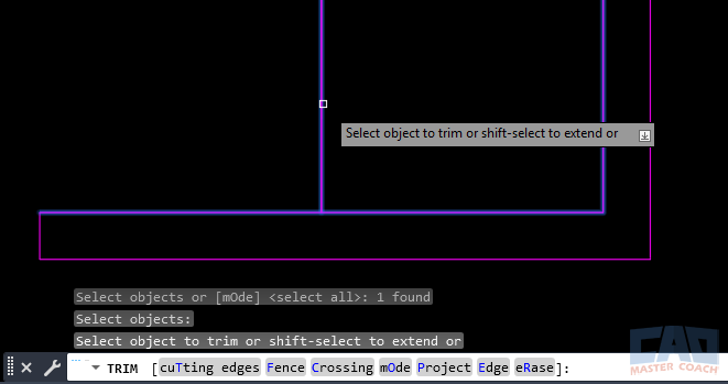 AutoCAD SHIFT Extend shortcut in TRIM Using SHIFT to extend objects during TRIM