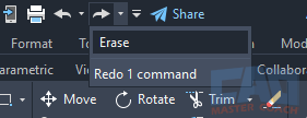 Undo and Redo buttons in AutoCAD Quick Access Toolbar