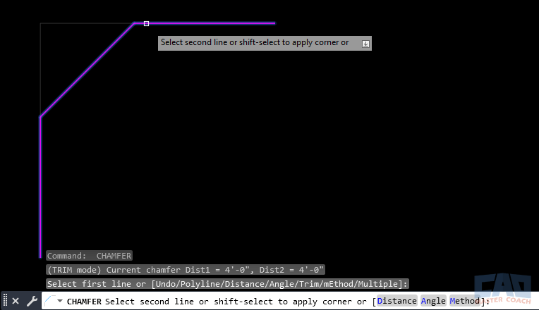 Cleaning chamfered geometry with TRIM